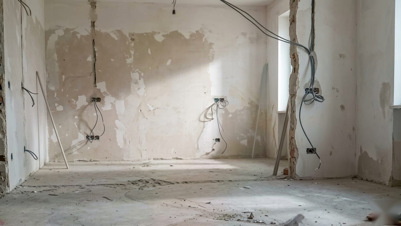 Appartamento con impianti a nudo prima della ristrutturazione EDILSCATTO